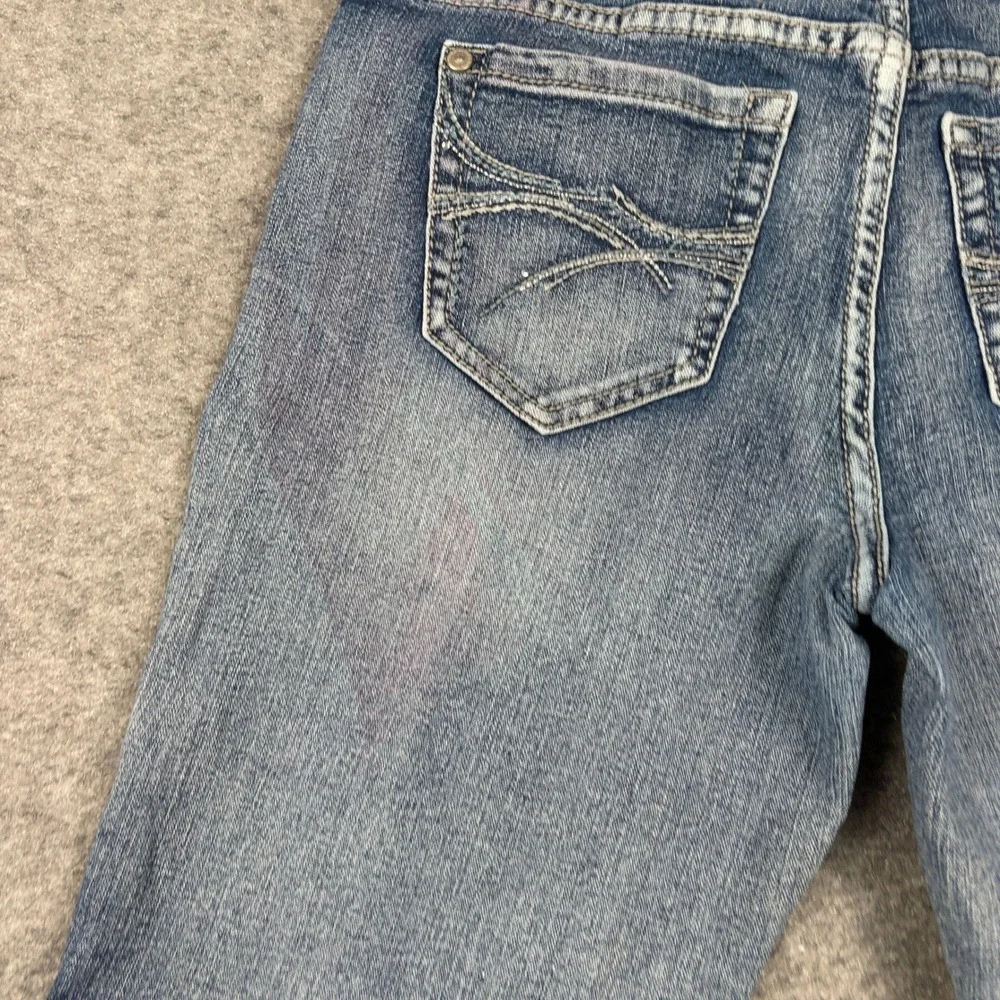 Rhythm in Blues Denim Shorts Womens 8 Blue Bermuda Distressed Y2K McBling‎ 2000s